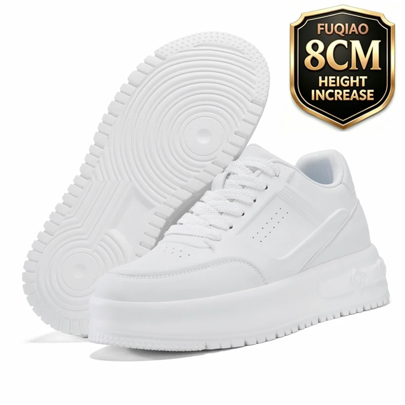 Men Hidden Height Increase Shoes 8CM Elevator Sneakers Breathable Comfort Casual Fashion Platform Outdoor Skate Shoes