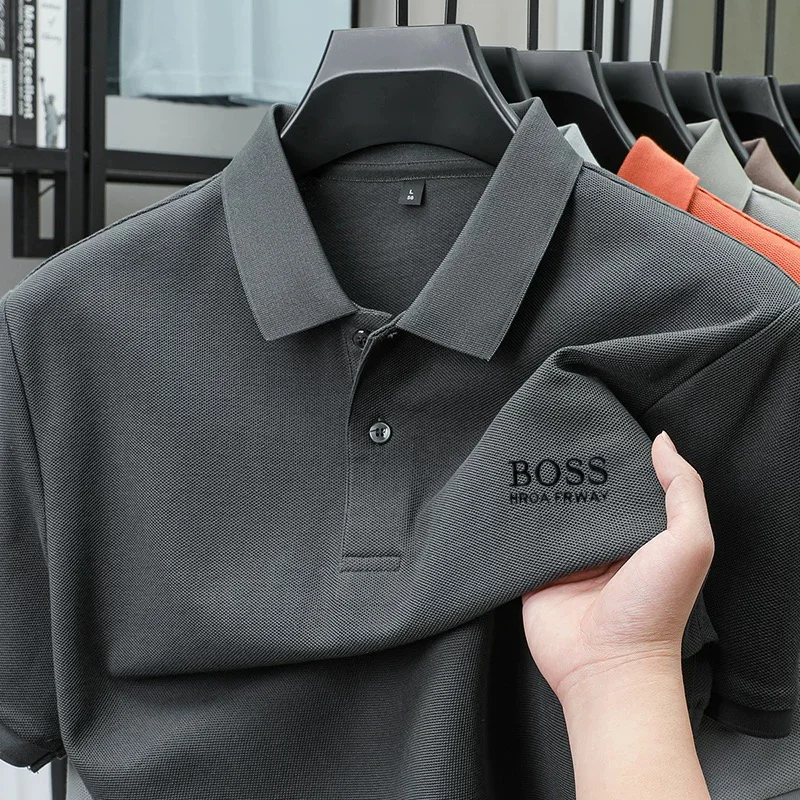 

100% cotton high-end fashionable high-quality comfortable short sleeve summer new men's letter embroidered breathable polo shirt