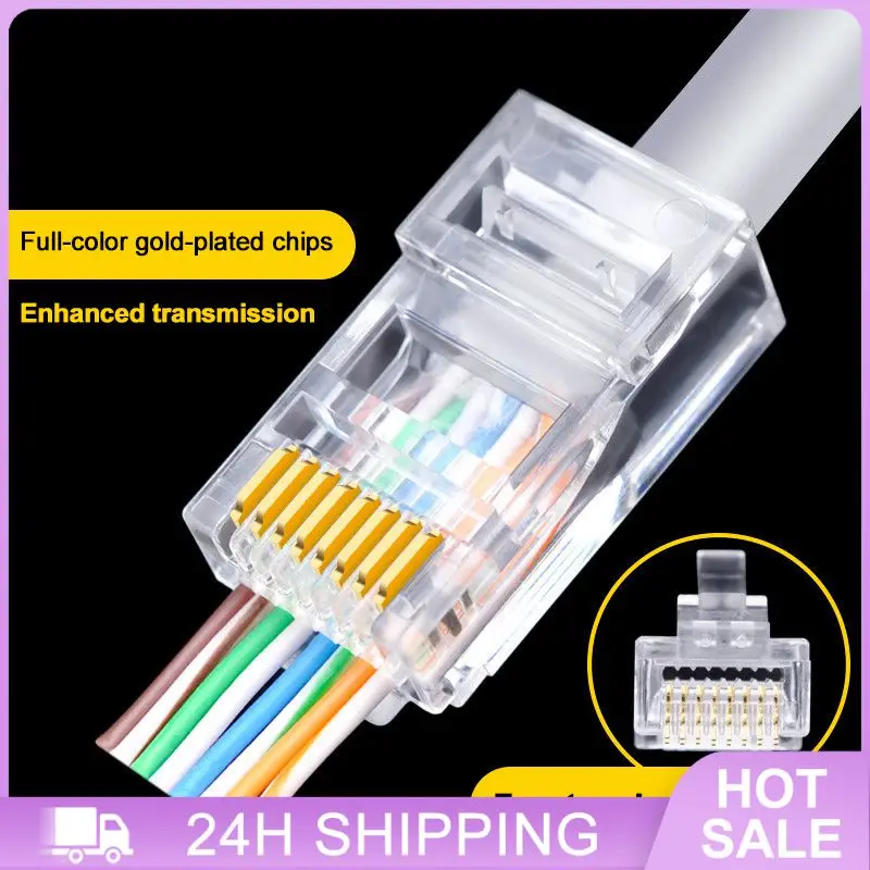 

Сетевой разъем Rj45, позолоченный чип, высокоскоростной Cat5 / Cat5e Сетевые кабели Lan, адаптер, более сильная стойкость к окислению