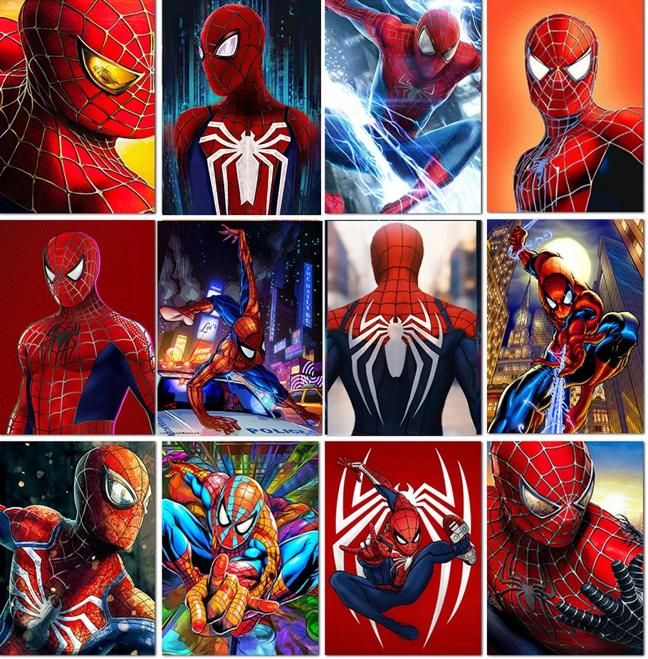 5d spiderman diamante pintura para crianças, mosaico bordado, desenhos animados da disney, handmade, bricolage, decoração do quarto, presentes para