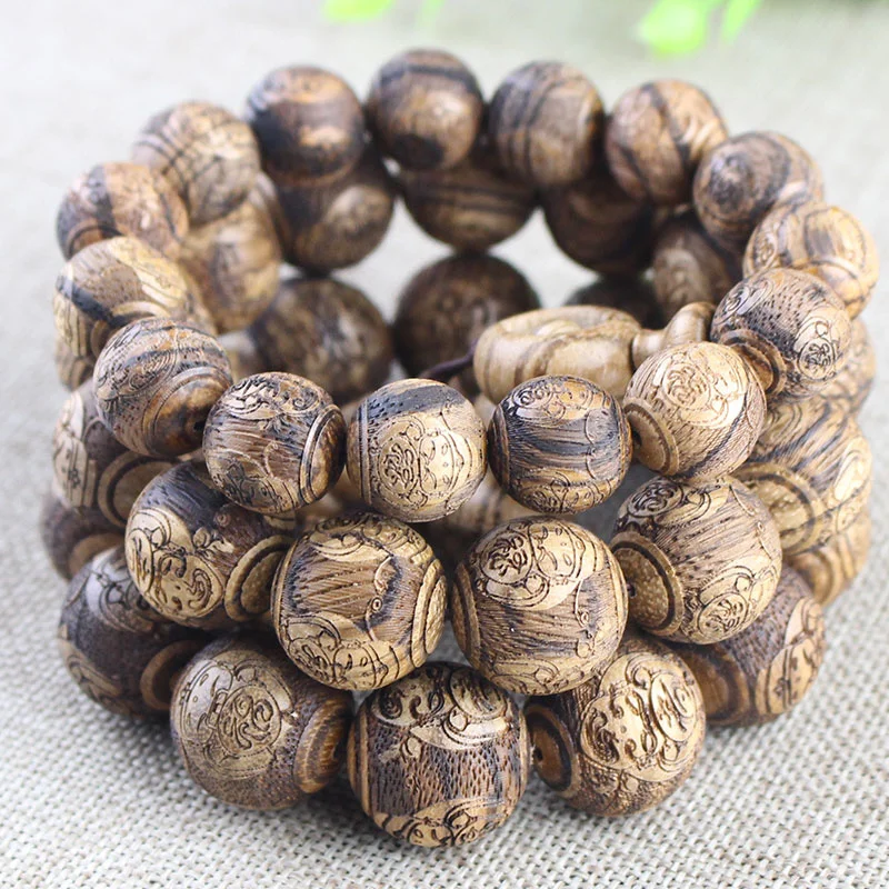 Cuerda de mano de fregadero de madera maciza Natural Phu Shou Chenxiang pulsera de Madera Juguetes de papelería joyería de mano de amantes de hombres y mujeres