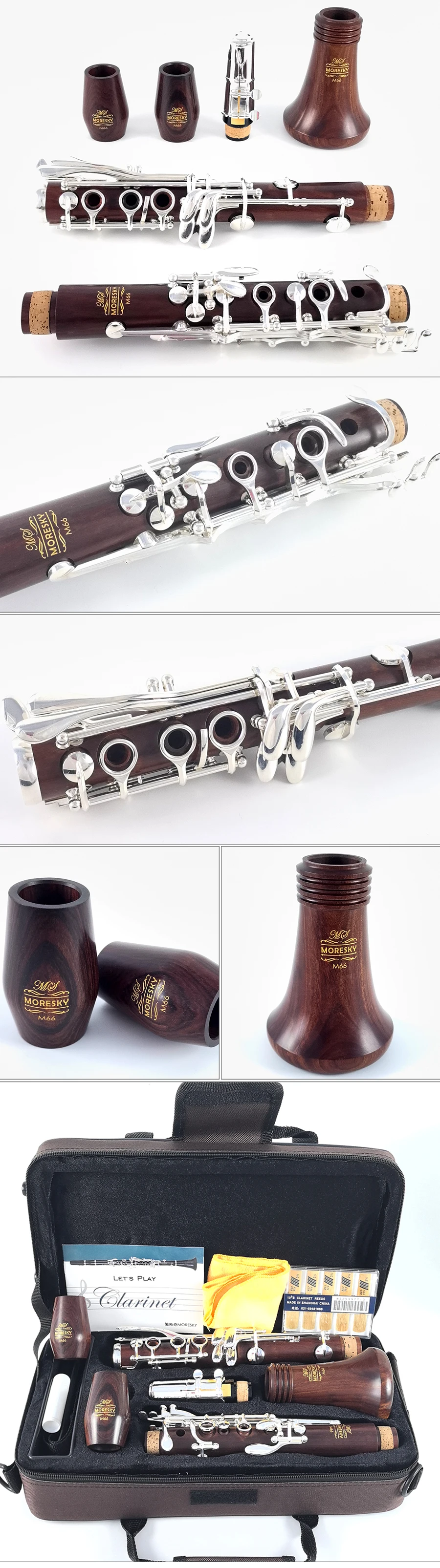 MORESKY Klarinette aus Ebenholz mit 18 Klappen in Bb Grenadilla Sib Klarinette M65/M66/M67 – Detail 4