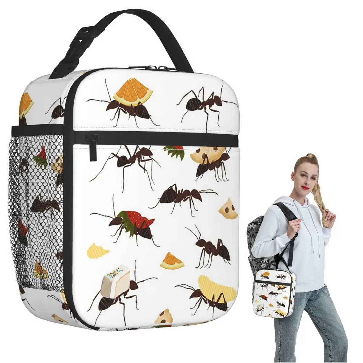 

Изолированная сумка для обеда с изображением муравьев, переносная термосумка для еды для женщин и детей
