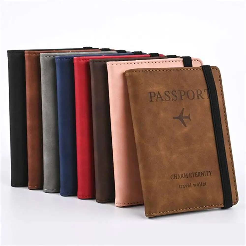 Storage Bag Organizer Case Travel Accessories Coin Purse RFID Blocking Passport Holder Passport Cover Wallet Case Passport Book