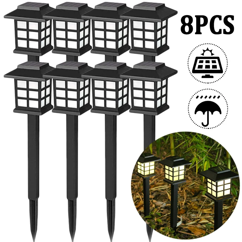 

2/4/6/8pcs Led Solar Pathway Lights Waterproof Outdoor Solar Lamp for Garden/Landscape/Yard/Patio/Driveway/Walkway Lighting
