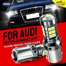 2pcs P21W LED DRL Daytime Running Light Blubs No Error For Audi A6 S6 RS6 C6 4F TT 8J3 8J9 Coupe Roadster