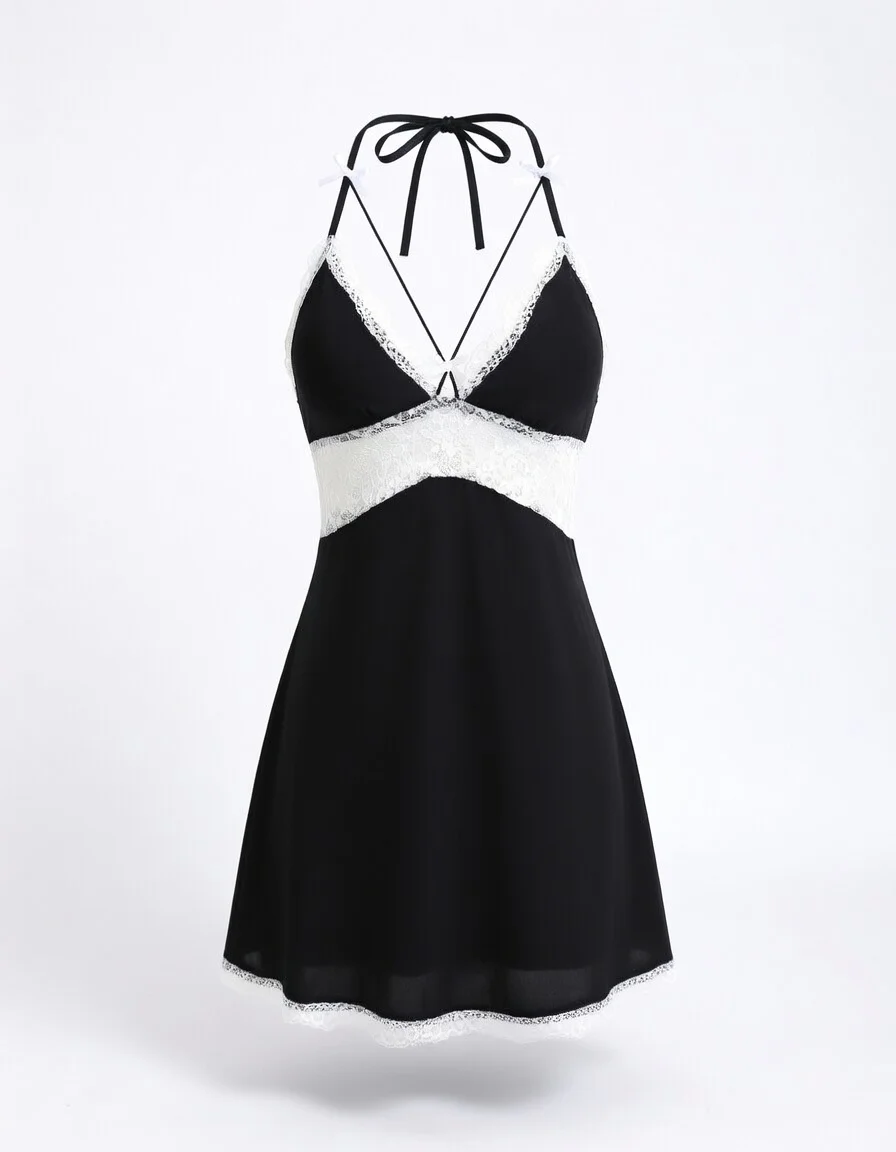 

Сексуальная кружевная ночная сорочка для женщин, сетчатая прозрачная ночнушка с вышивкой, V-образным вырезом, открытой спиной, пеньюар, ночное платье с трусиками-стрингами