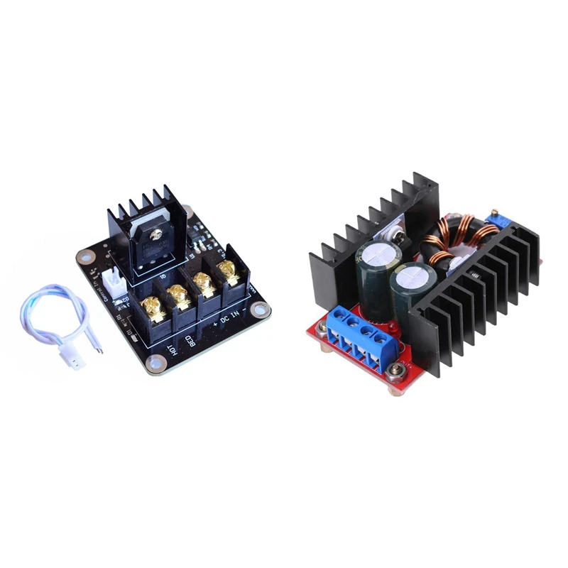 

1X Motherboard Hot Bed Module MOS Tube Power Expansion & 1PCS 150W DC-DC 10-32V To 12-35V Step Up Boost Converter Module