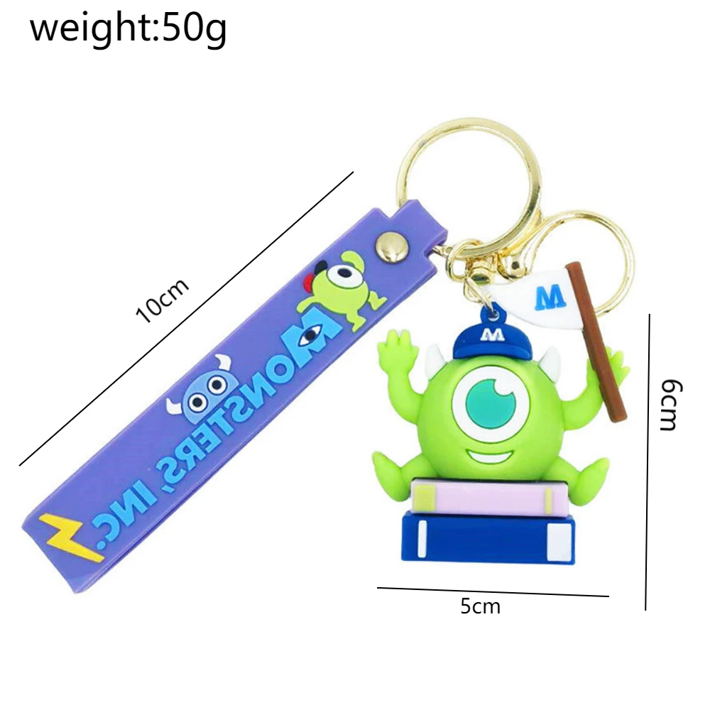 Disney Monsters Inc University Mike Wazowski KeyChain Buzz lightyear Woody Action Figure Keyring Toys Dolls Gift