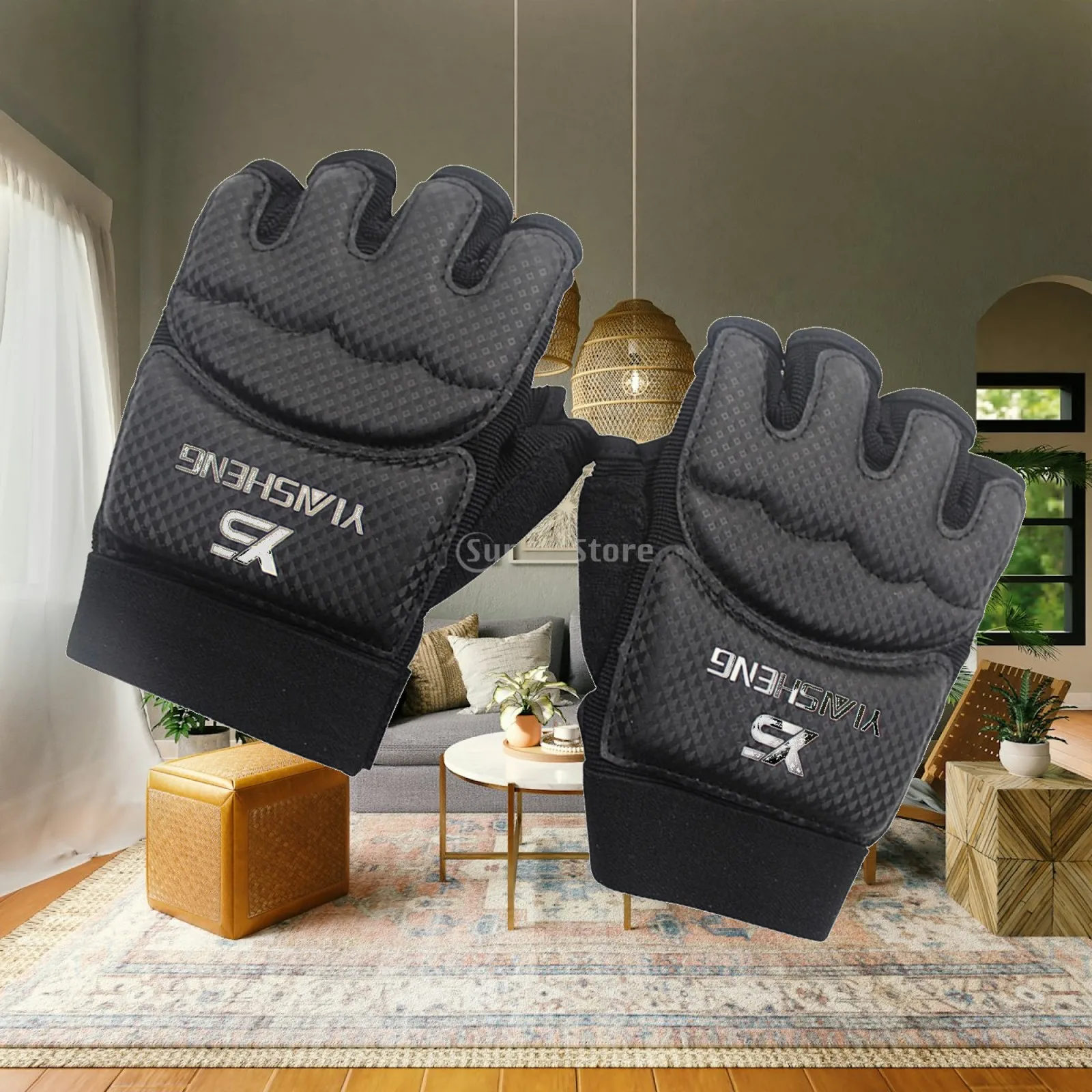 

Sparring Gloves Half Finger Adjustable Mitts Open Palm Boxing Gloves for Men