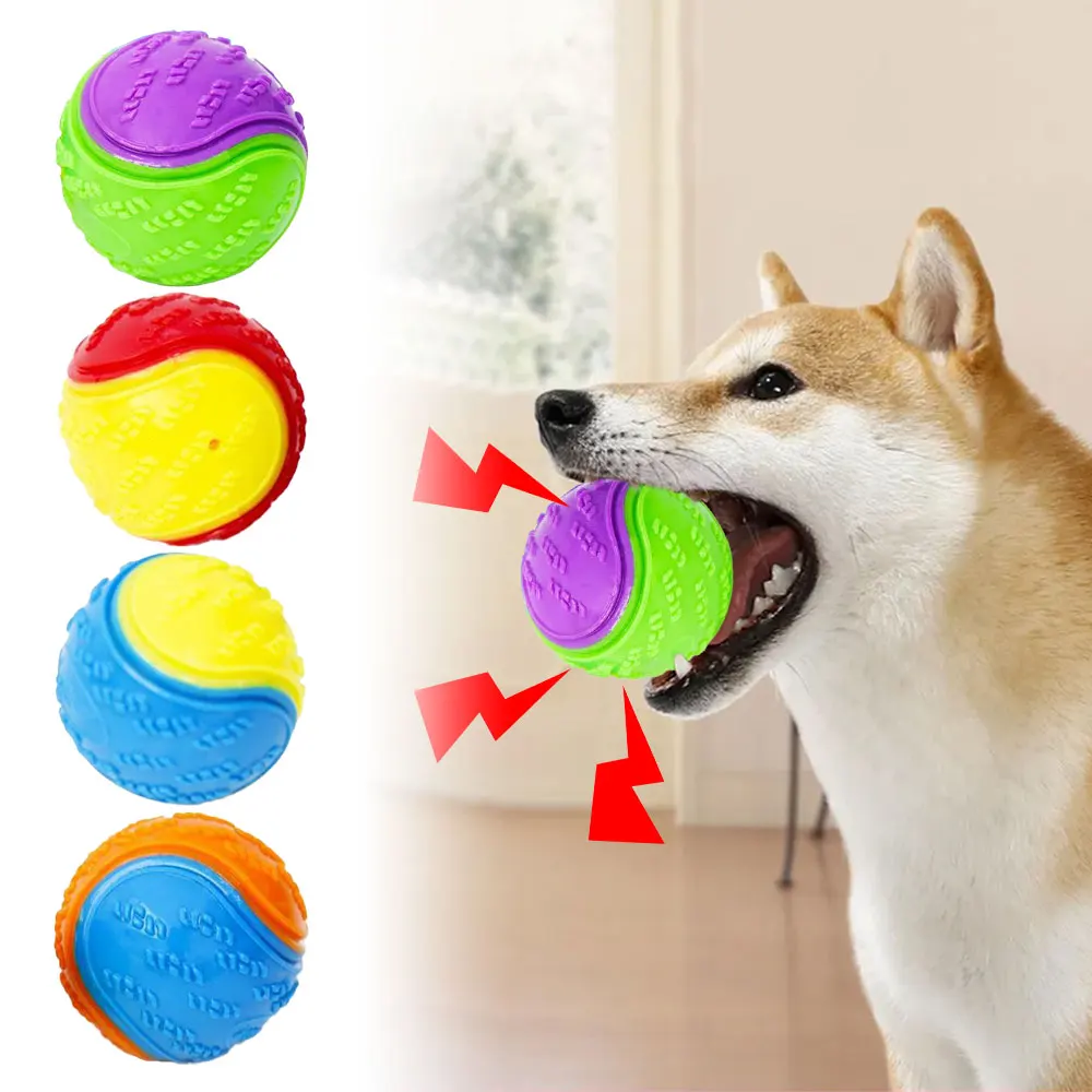 Bite-resistant Pet Dog Toy Rubber Ball Anti Destroying Interactive Balls Indestructible Chew Bouncy Dog Puppy Games Toys