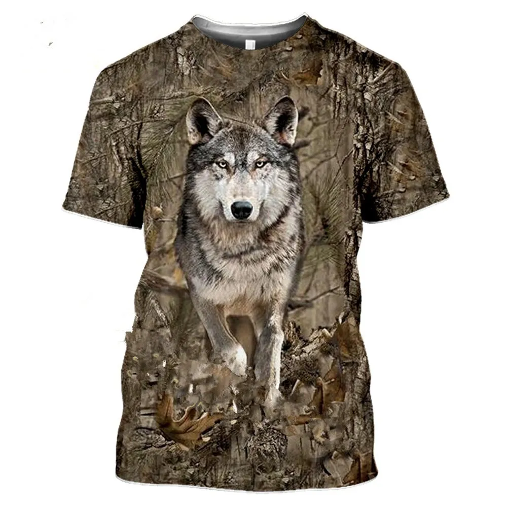 Camouflage Hunting Animal Rabbit Men\'s Summer Casual Oversized 3d T-shirt Street Fashion Short Sleeve Pullover Camouflage Tshirt