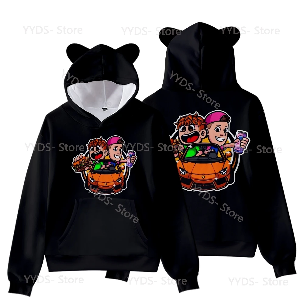 schön2024 Burgerpommes icrimax Hoodie Teenagers Gradient color Cat Ear Hooded Anime Game Sweatshirts Fashion Tops Cool Kids Clot