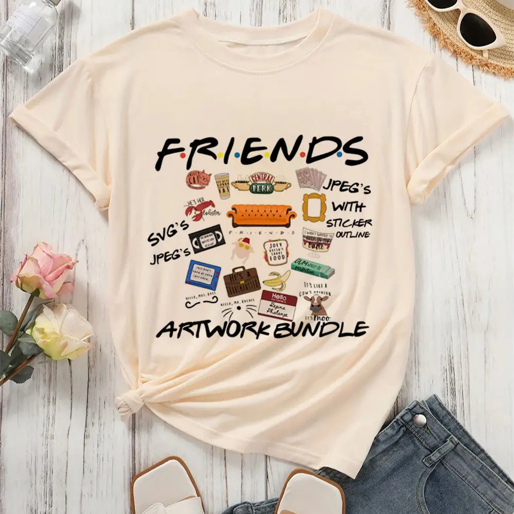 Friends t shirt women Punk korean clothes Classic t shirt graphic korean clothes University Psychedelic aesthetic streetwear