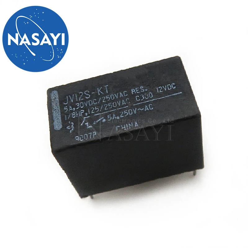 NASAYI Hot sales 5pcs/lot JV12S-KT JV24S-KT JV12-KT JV24-KT 4Pin 5A30VDC/250VAC 12VDC Power Relay In Stock