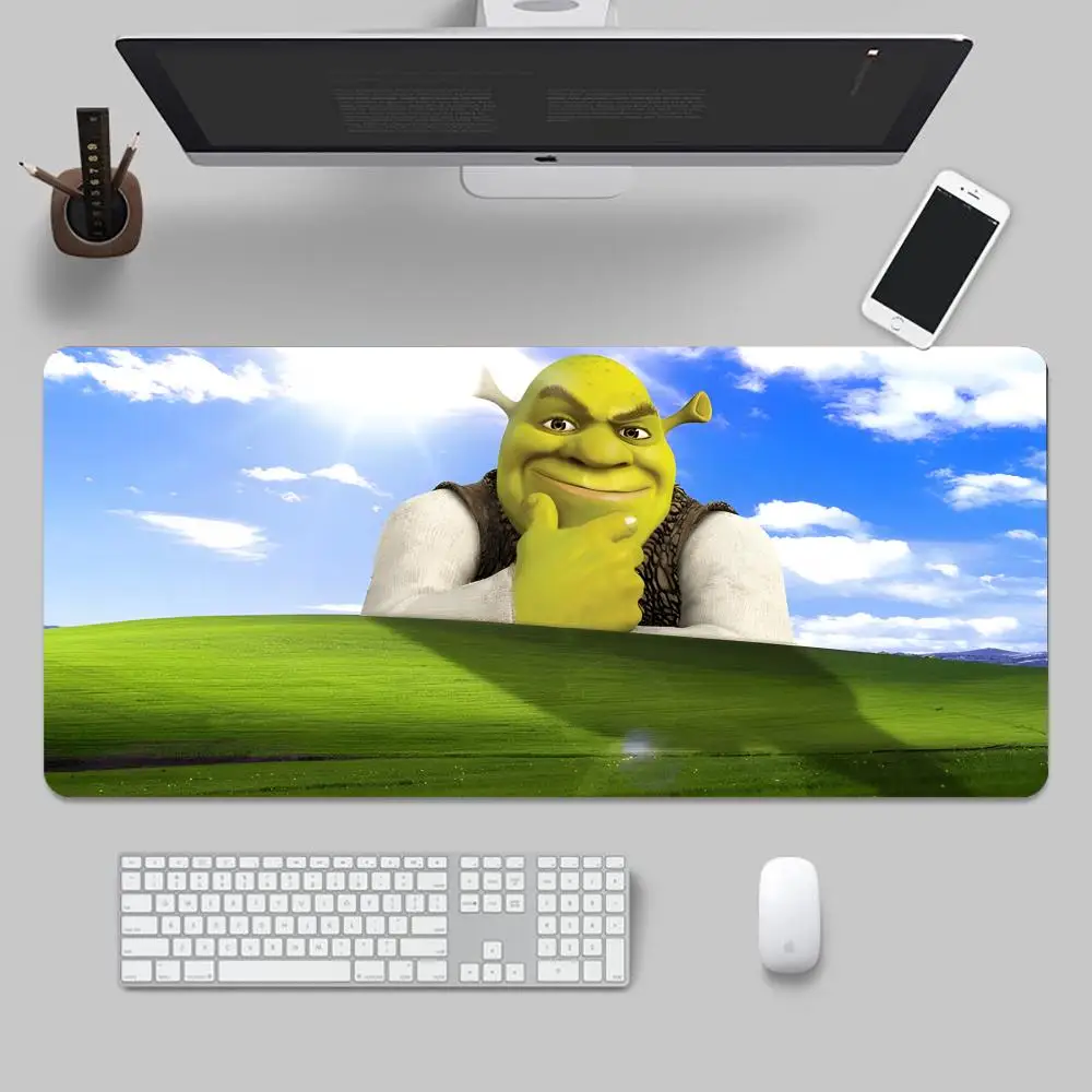 Cartoon Funny S-Shreks Mouse Pad Tapetes de Mesa Teclado, Borracha Kawai, Tapete de Mesa Antiderrapante, XXL90x40cm