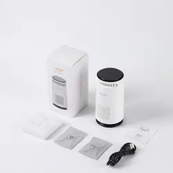 Car Air Purifier Negative Ion & HEPA Filter Low Noise Deodorizer Dust Smoke Removal Compact Design for Car Home Desktop Purifier