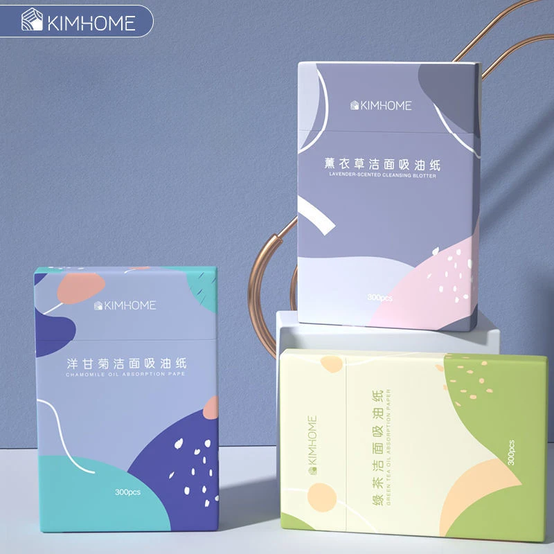 KIMHOME papier pochłaniający olejek do twarzy 300 sztuk przenośny papier pochłaniający olejek zapachowy do makijażu twarzy dla kobiet
