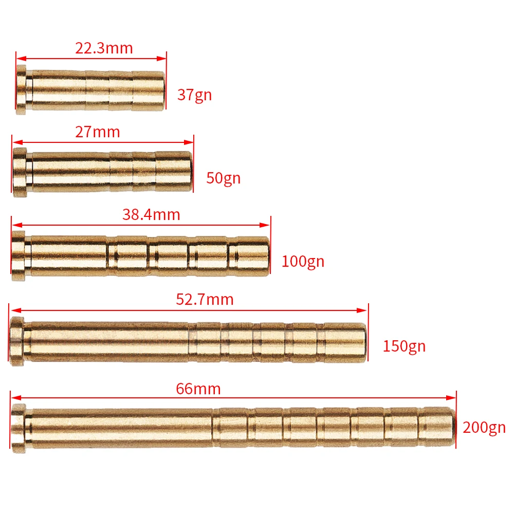 6pcs Archery Insert Copper Connect 37/50/100/150/200sGrain Fit For Diameter 6.2mm Arrow Shaft Hunting Shooting Accessories