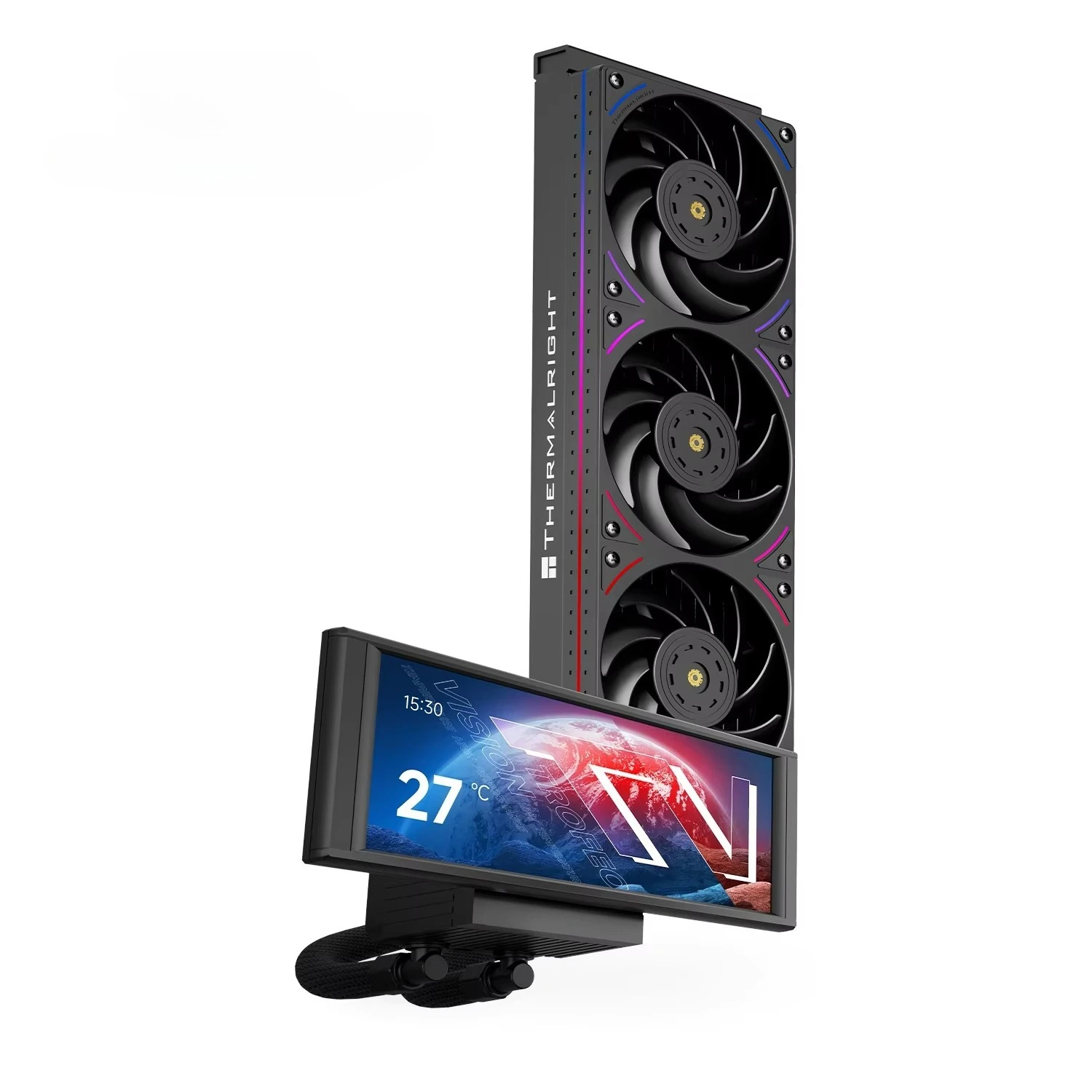 360 ARGB Black Integrated Vertical Horizontal Horizon Water-Cooled Radiator