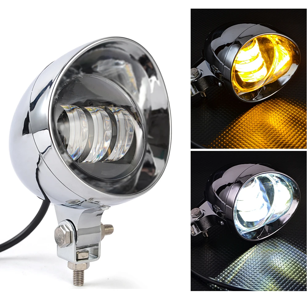 Motorcycle LED Fog Lights Front Headlight Lamp DC12V For Harley Bobber Chopper Cruisers Touring Custom Cafe Racer