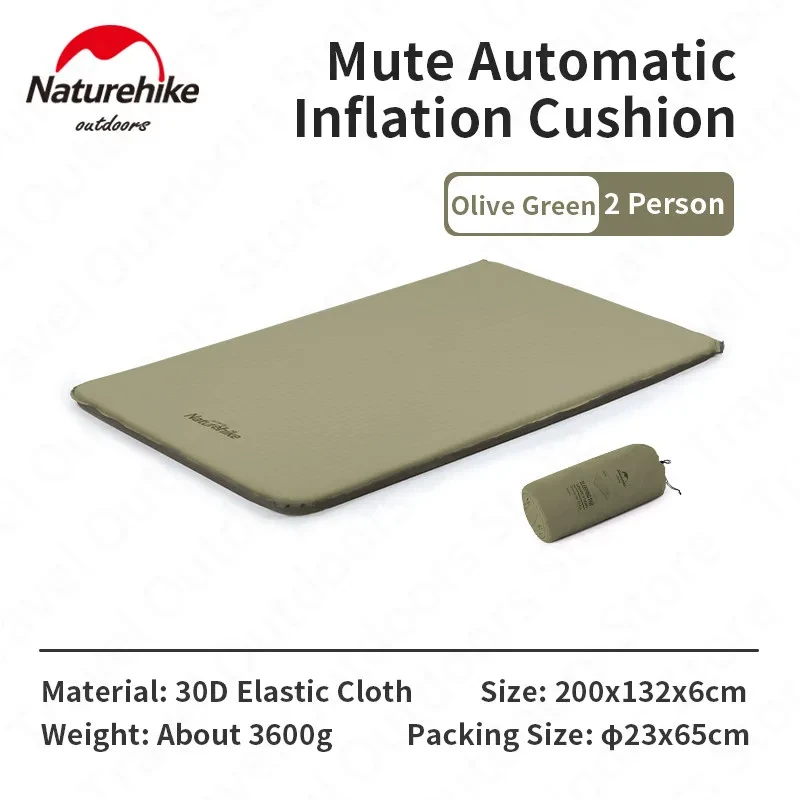 Naturehike Camping Air Matte Automatische Inflation 1-2 Personen Tragbare Elastische Tuch Schwamm Stumm Pad Zelt Freizeit Schlafen Kissen 3