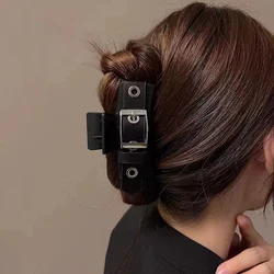 Sweet Black Croix Grip Hair Clip Belt Tassel Chain Grab Clips Trendy Cross Hair Accessories