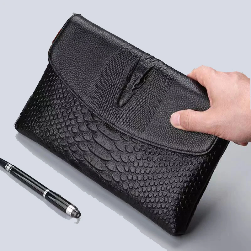 New Fashion Business Men's Long Clutches Wallet High Quality Natural Real Leather Male Cow Genuine Leather Cash Purses Clutch