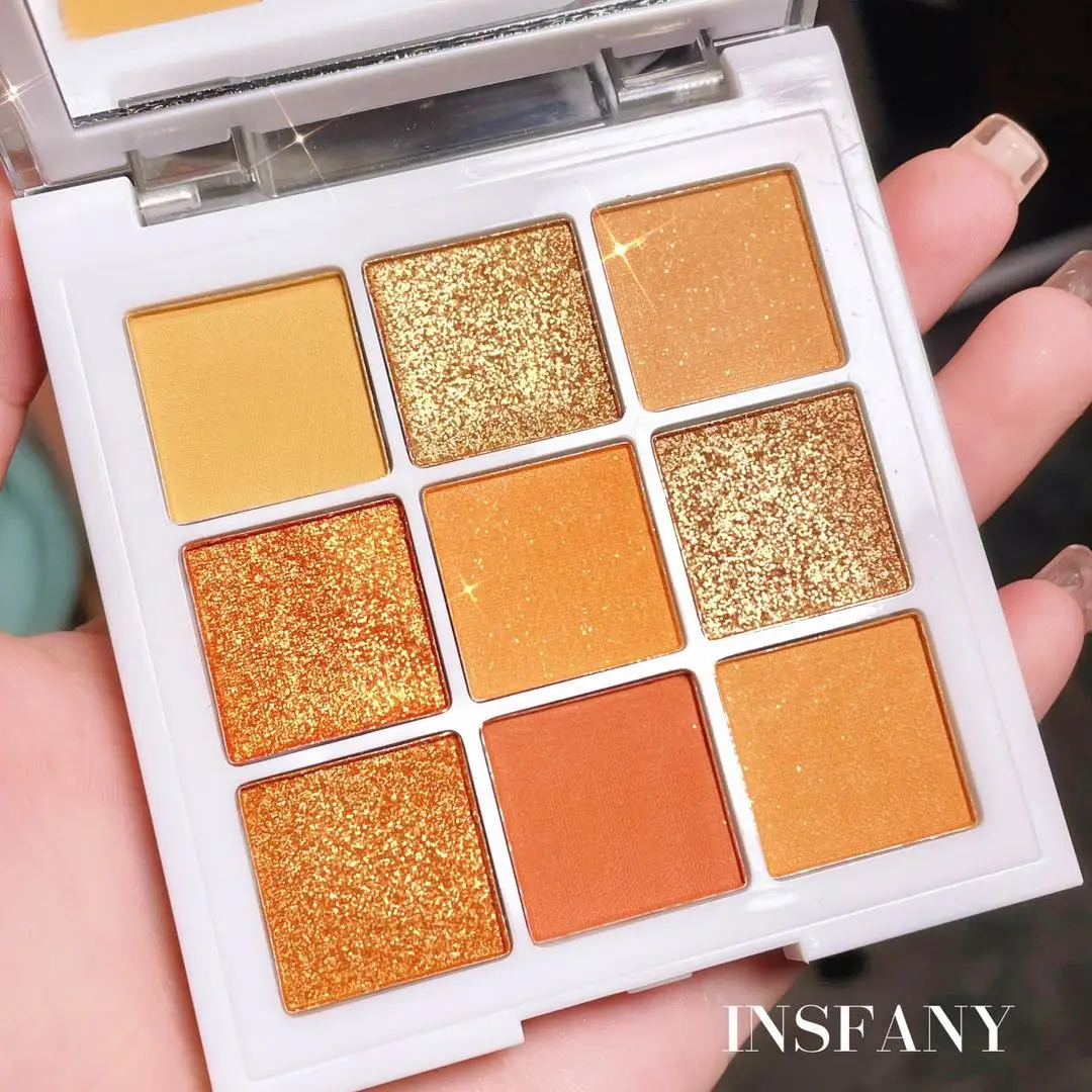 earth color matte eyeshadow palettes Glitter Eyeshadow Lasting Charming Sweet Orange Bean Paste Color Makeup Cosmetic