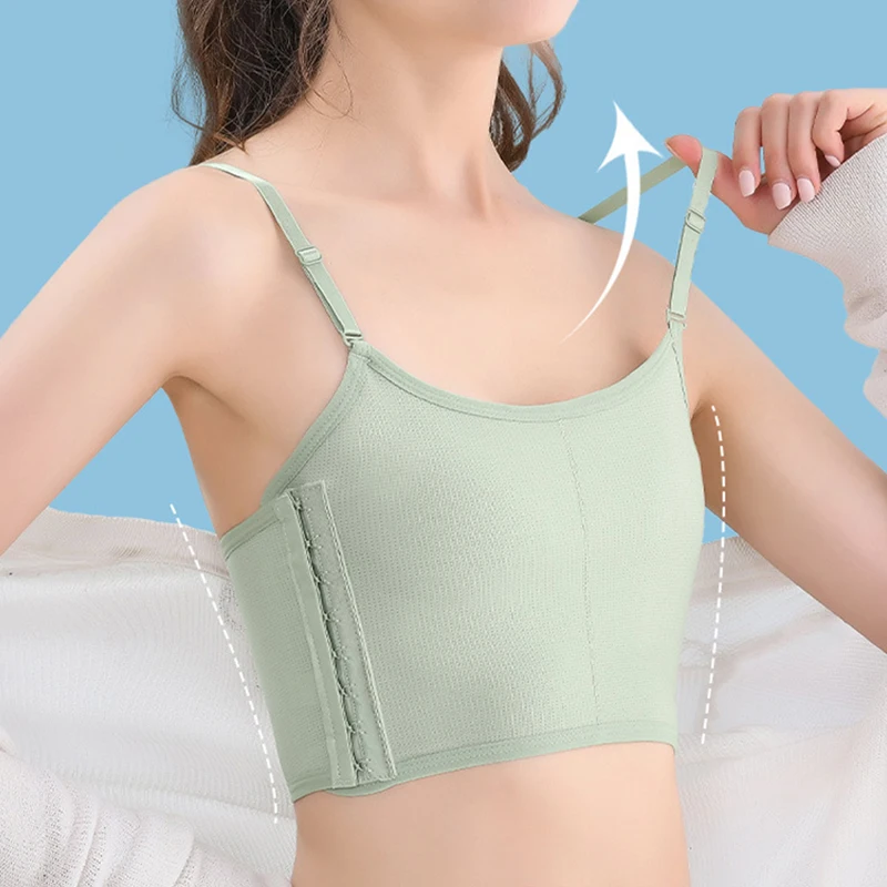 Ice Silk Breathable Super Flat Breast Vest Top Lesbian Chest Binders Slim Fit Straps Tank Sports Bra Chest Binders Vest