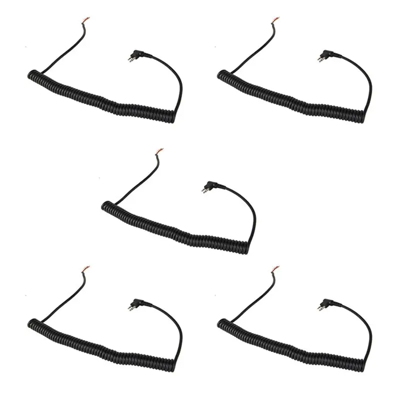

ABUO-5X 2Pin 4 Wire Speaker MIC Cable Spring Line For Motorola GP88S GP3688 GP2000 PMMN4013A