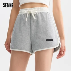 Semir Casual Trousers Women Collision Colour Elastic Waist Loose Simple Trend 2024 Summer New Texture Shorts Sports Style