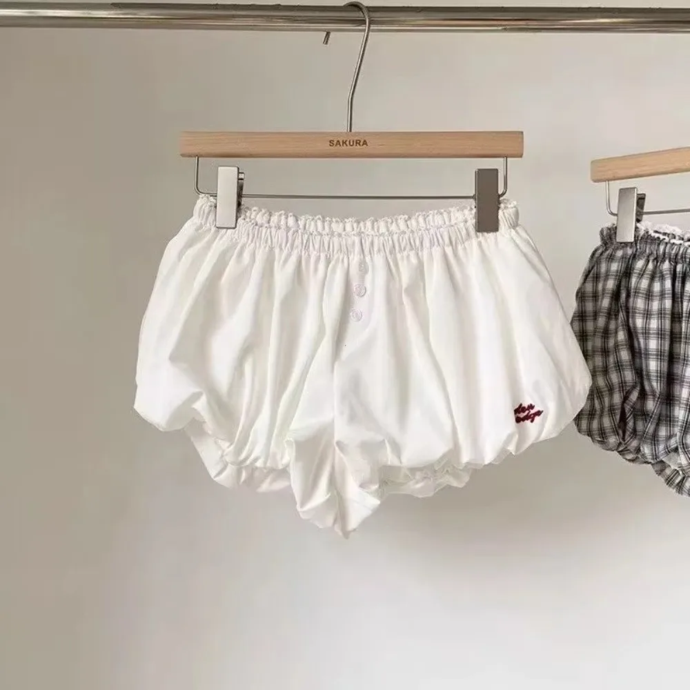 Neue Y2k Retro-Karo-Shorts im süßen Stil, koreanischer Chic, Shorts mit elastischem Bund, Vintage-Design, lässige Bloomer-Shorts für den Alltag. – Detail 8