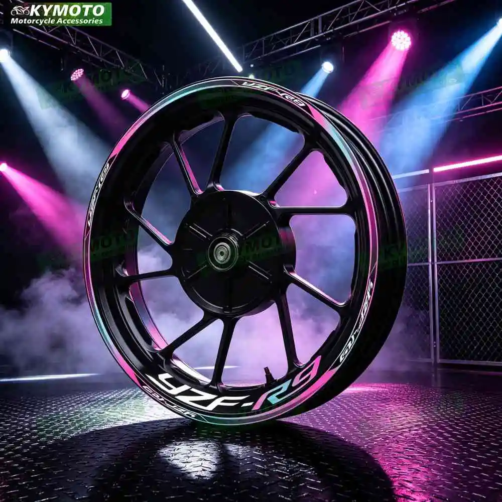 For YZF R9 YZF-R9 Motorcycle 17 Inch Front And Rear Logo Wheel Hub Sticker Decal Waterproof Reflective Decorative Rim Stickers