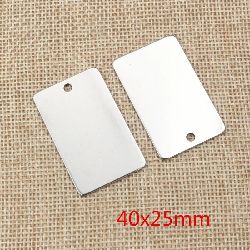 10pc/lot  No Fade Charms 316 Stainless Steel rectangle Charms for necklace pendant charms diy jewelry making