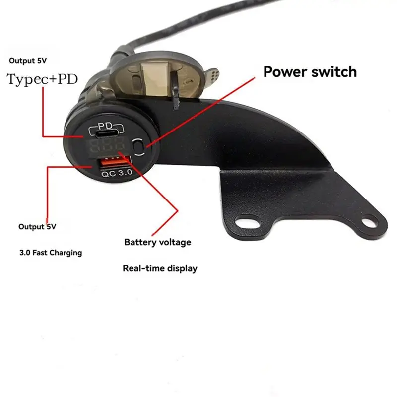 A64P-For Honda Rebel CMX500 CMX300 2022-2024 Motorcycle USB+Type-C Port Adapter Phone Accessories