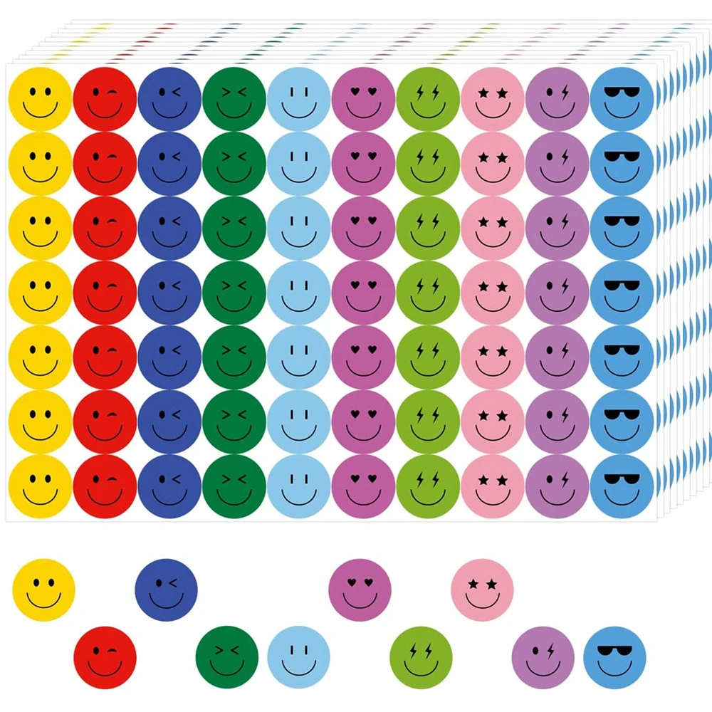 Reward Stickers for Children Cute Smile Face Diary DIY Colorful Scrapbooking Handmade Student Teacher Supplies
