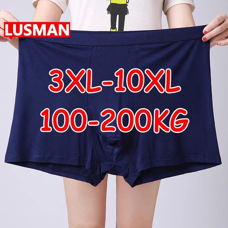 Plus Size Men's Boxers for 90-200kg Large Size Shorts Comfortable Underwear Full Cotton Fabric High Quality 3XL-10XL