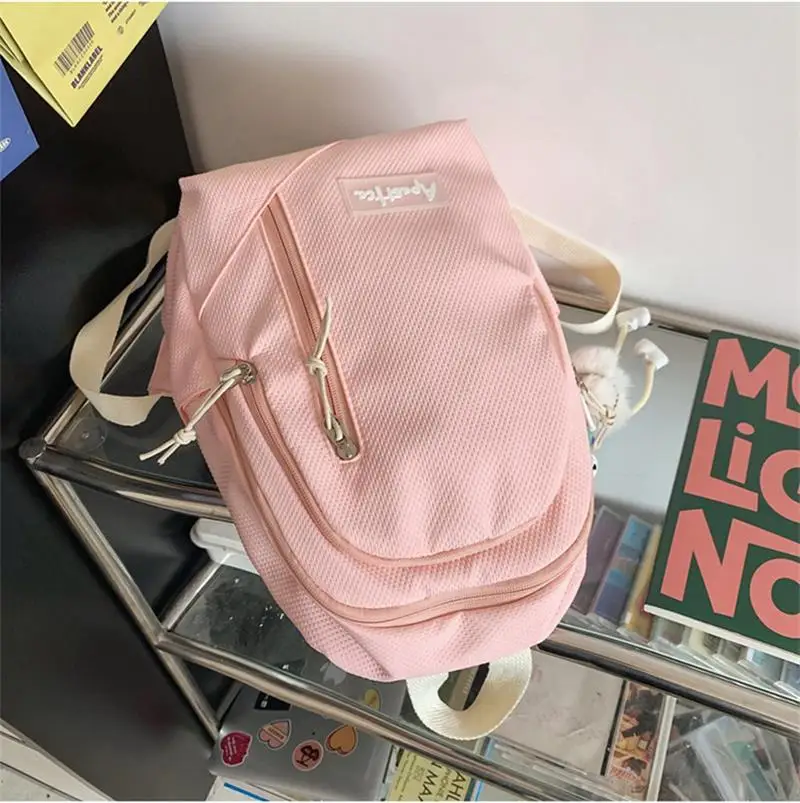 Mochila escolar de gran capacidad, mochila sencilla y versátil para ordenador, Color sólido para pareja, novedad de 2023