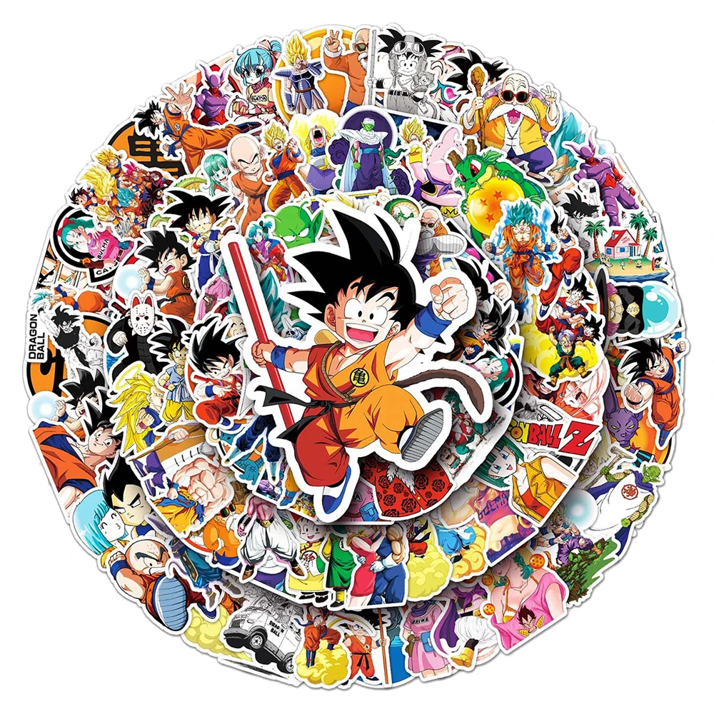 10/30/50/100pcs Cartoon Dragon Ball Stickers Anime Cool Waterproof Decal for Water Bottle Guitar Laptop Kid DIY Sticker Toy Pack