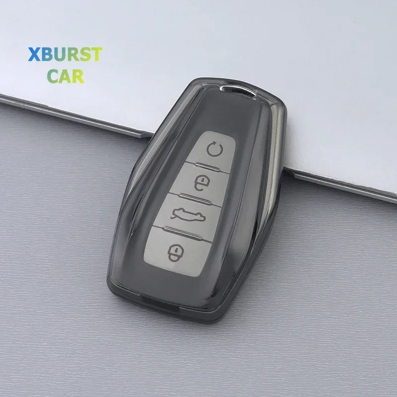 Transparent TPU Shell Fob Holder Protector for Geely Coolray X6 X7 Emgrand Global Hawk GX7 Car Smart Key Case Cover Accessories