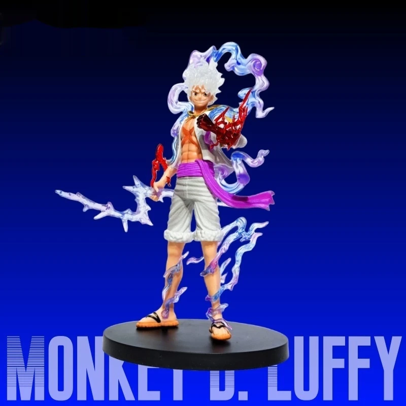 

Nika Monkey D Luffy Handheld Stand Up Fruit Awakening Level 5 Sun God Battle Edition Form Model Desktop Ornament Anime Periphery