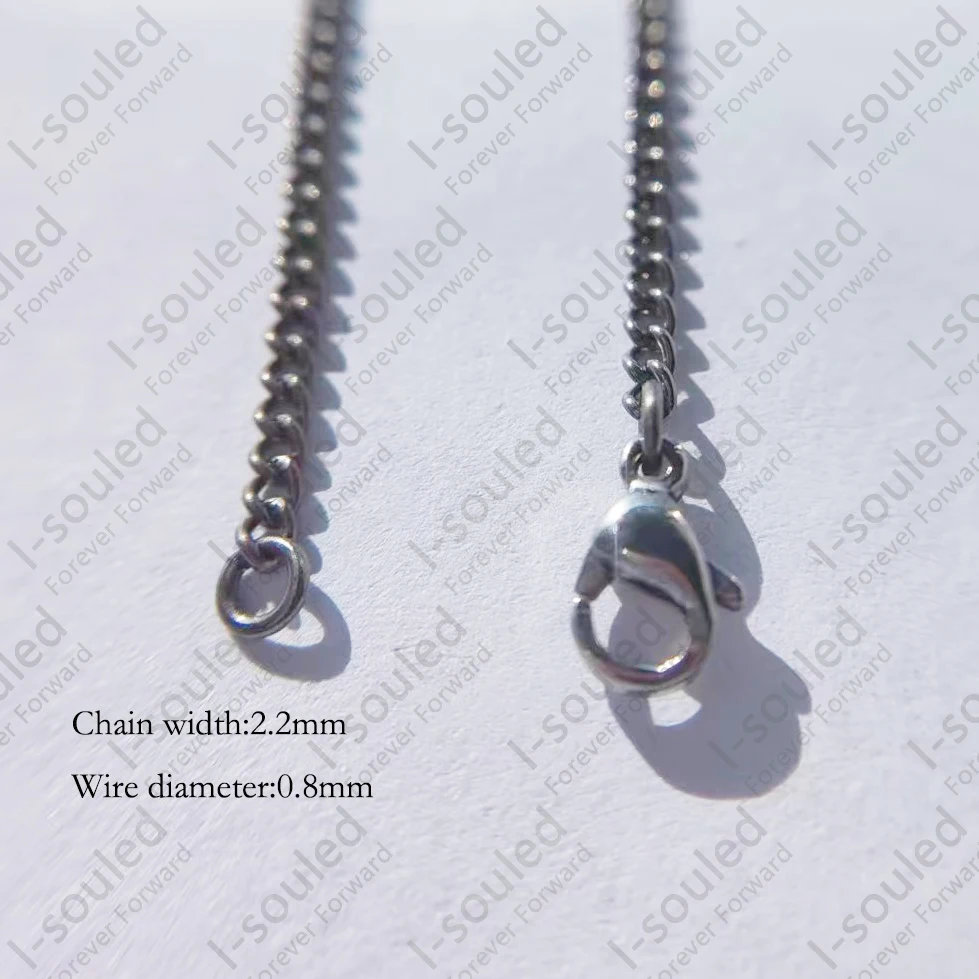 2.2MM Solid Titanium Rounded Curb Chain Necklace Historic Fashion Classic Style Jewellery