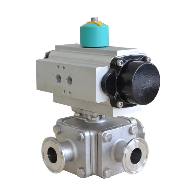 For All-inclusive Clamp Quick-loading Pneumatic Three-way Ball Valve, No Retention Φ 20-φ 102 * Φ 20-φ 102
