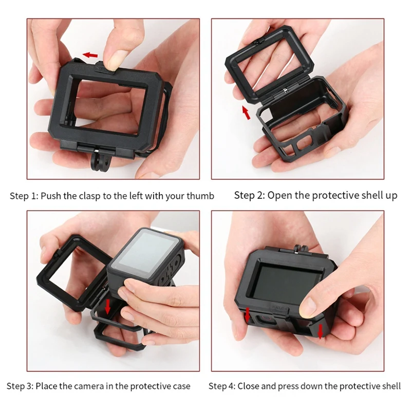 กรอบกรณีตัวป้องกันเชลล์ + ฐานสกรูเดี่ยวอุปกรณ์เสริมสําหรับ GoPro 10 11 12