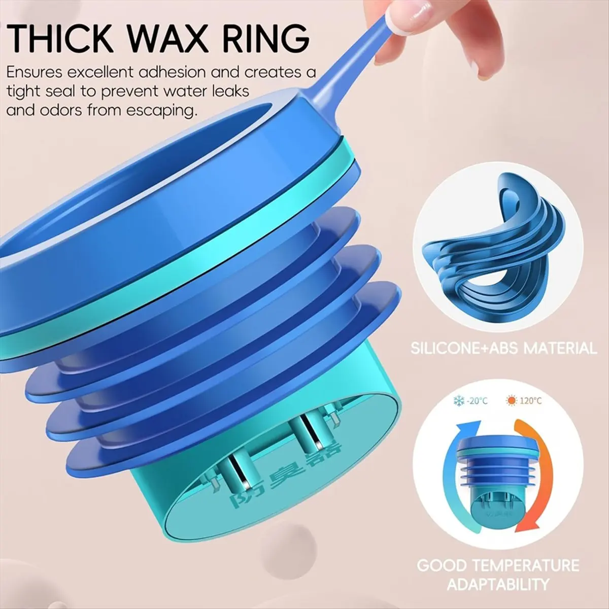 AA83 2PC Toilet Flanges Wax Rings with Prevent Backflow Valve -Thick Wax Bowl Ring Fits 3.2-4In Waste Lines Easy Installation