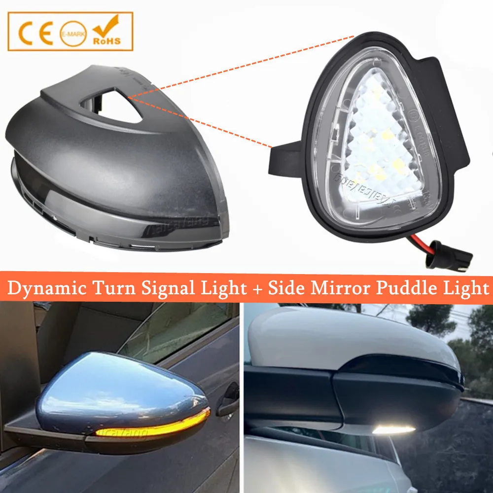 High Bright White LED Under Side View Mirror Puddle Light For Volkswagen VW GOLF 6 VI MK6 GTI R line Dynamic Turn Signal Light