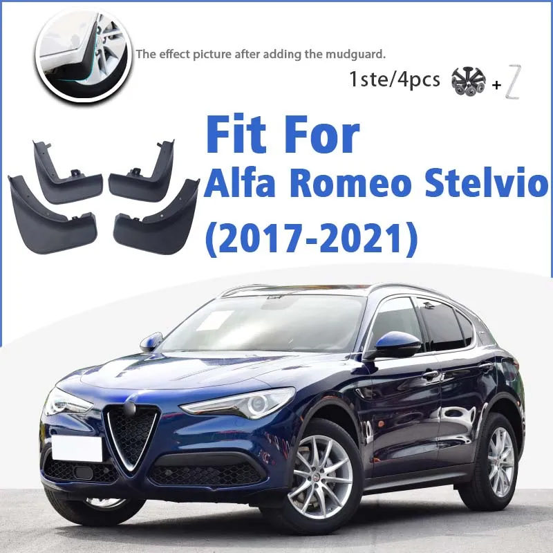 Mudguard For Alfa Romeo Stelvio 2017-2021 Front Rear 4pcs Mudflaps Mudguards Car Accessories Auto Styline Splash Guard Fender