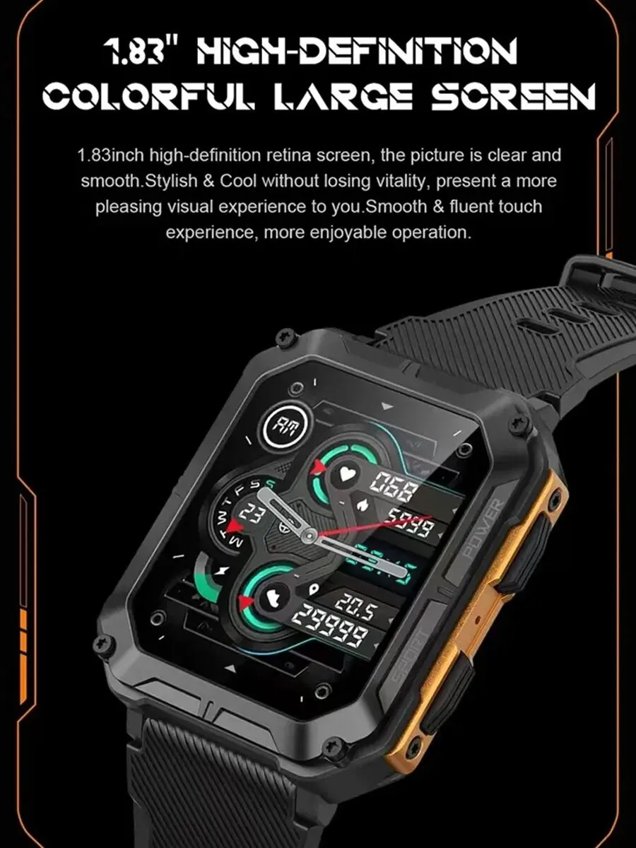 SENBONO C20Pro Smart Watch Heren Bluetooth Oproep 35 Dagen Stand-by 123 Sportmodi IP68 Waterdicht C20 Pro Sport Smartwatch Heren 2023