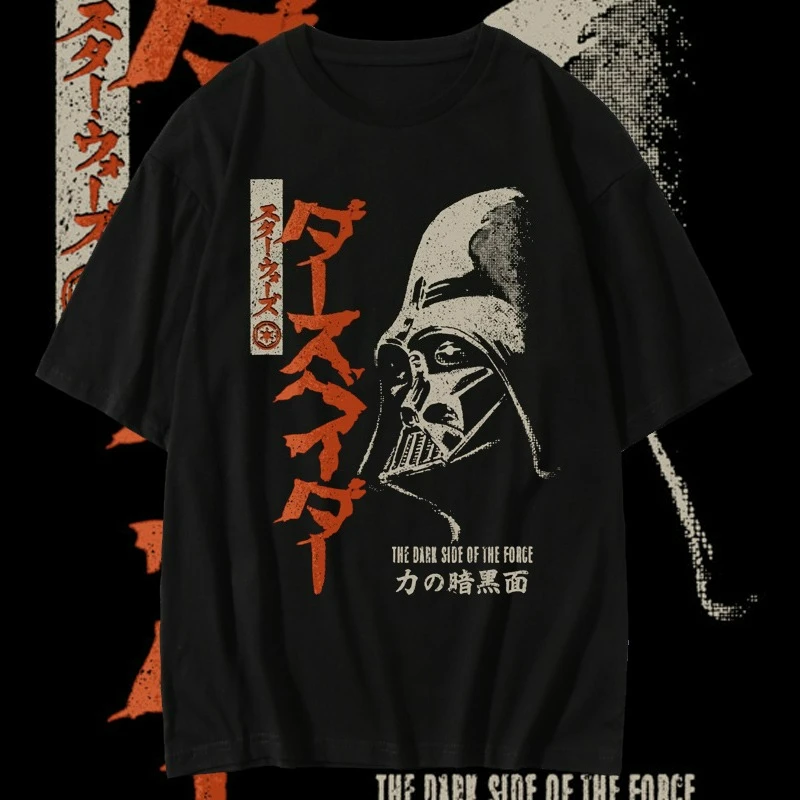 

Dark Skull Trend European and American High Street Rock I Men's Printed T-Shirt Heavy Cotton Loose Large Size Short